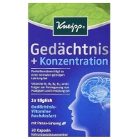 德国直邮 Kneipp Gedächtnis + Konzentration Kapseln 30 St 15 g